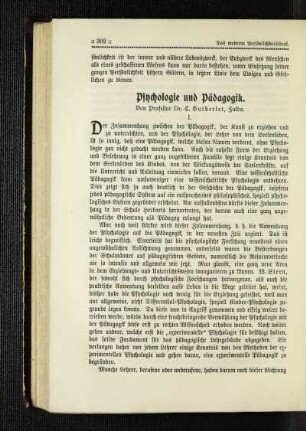 Psychologie und Pädagogik