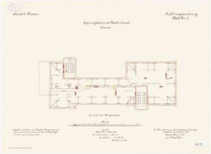 Kadettenhaus der Garnison Potsdam Ergänzungsbauten: Lazarett: Grundriss Dachgeschoss 1:100