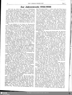 Zur Jahreswende 1925/1926