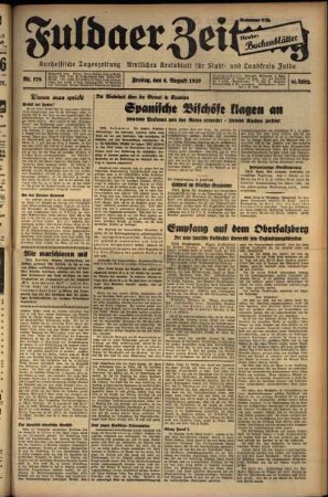 Ausgabe vom Freitag, den 06. August 1937.