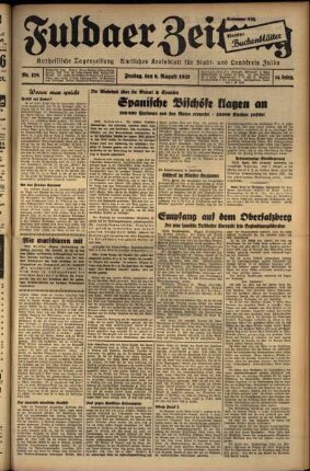 Ausgabe vom Freitag, den 06. August 1937.