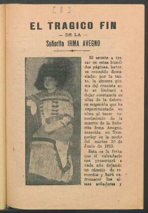 El trágico fin de la señorita Irma Avegno