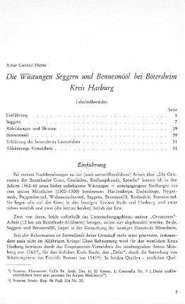 Die Wüstungen Seggern und Bennesmööl bei Bötersheim Kreis Harburg