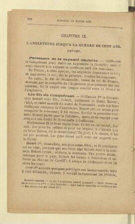 Chapitre IX. L'Angleterre Jusqu'a la guerre de Cent ans