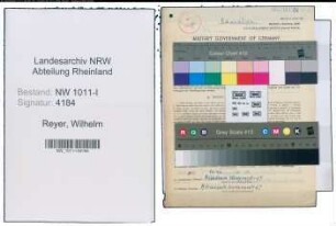Entnazifizierung Wilhelm Reyer , geb. 05.01.1888 (Rektor)