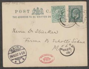 Brief an Ludwig Strecker  und B. Schott's Söhne : 23.10.1902