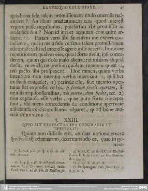 §. XXIII. Quid Sit Exspectativa Generalis Et Specialis?