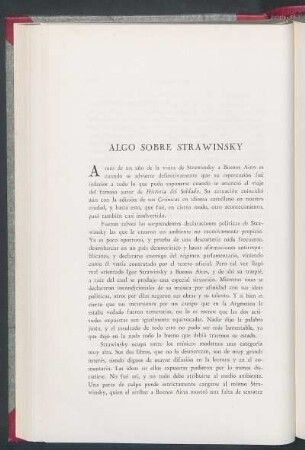 Algo sobre Strawinsky