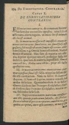 Caput X. De Enunciationibus Contrariis.