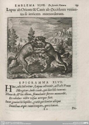Discursus XLVII. Lupus ab Oriente et Canis ab Occidente venientes se invicem momorderunt.