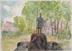 Ahlen-Dolberg Dorfbrunnen mit Thuleberhstatue
