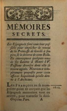 Mémoires Secrets, Tirés Des Archives Des Souverains De L'Europe Depuis Le Regne De Henri IV.. 11