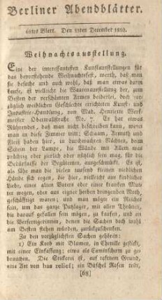 68tes Blatt. Den 18ten December 1810.