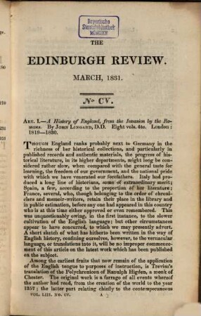 The Edinburgh review, or critical journal, 53. 1831