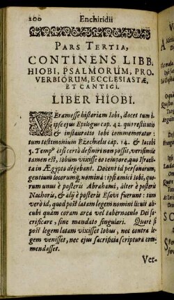 Pars Tertia, Continens Libb. Hiobi, Psalmorum, Proverbiorum, Ecclesiastæ, Et Cantici.
