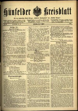 Ausgabe vom Dienstag, den 01. April 1913.