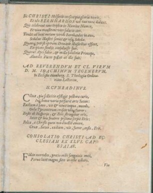 Consolatio Christi Ad Ecclesiam Ex XLVI. Cap. Esaiae.