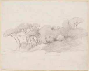 Italienische Landschaft, Haus unter Bäumen