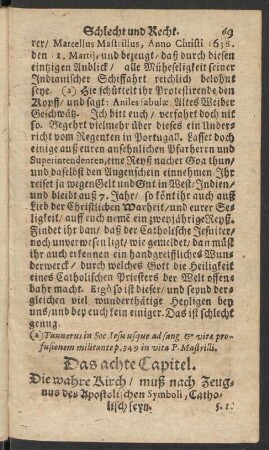 Das achte Capitel. Die wahre Kirch/ muß nach Zeugnus des Apostolischen Symboli, Catholisch seyn