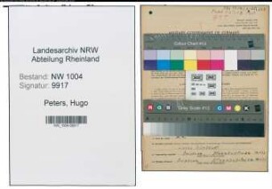Entnazifizierung Hugo Peters , geb. 31.01.1902 (Postschaffner)