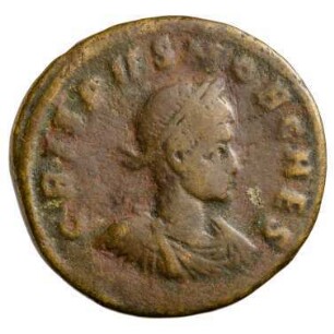 Münze, Follis, Aes 3, 317 n. Chr.