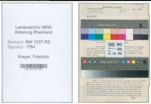 Entnazifizierung Friedrich Kreyer , geb. 16.10.1914 (Assessor)