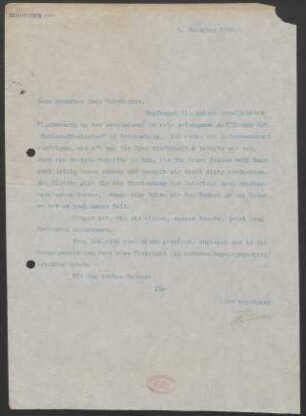 Brief an Carl Weinberger : 06.12.1910