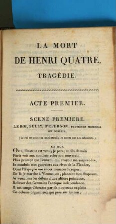 La mort de Henri Quatre, roi de France : tragédie en cinq actes et en vers
