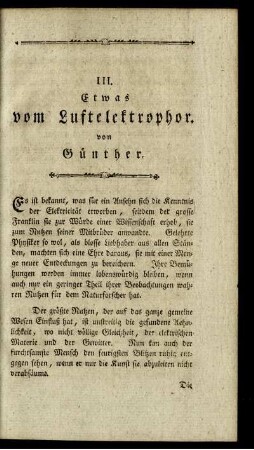 III. Etwas vom Luftelektrophor.