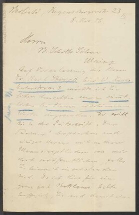 Brief an B. Schott's Söhne : 08.11.1906