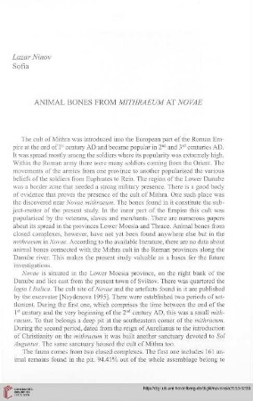 14: Animal bones from mithraeum at Novae