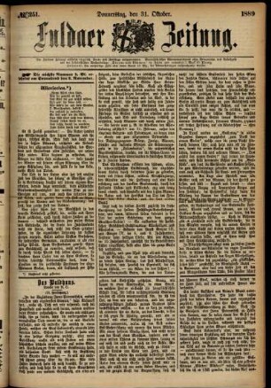 Ausgabe vom Donnerstag, den 31. Oktober 1889.