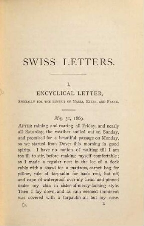 Swiss letters and alpine poems
