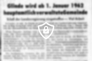Glinde wird ab 1. Januar 1962 hauptamtlich verwaltete Gemeinde