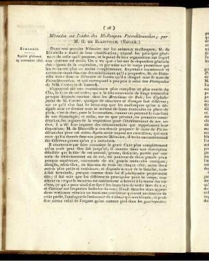 Mémoire sur l´ordre Mollusques Ptérodibranches;