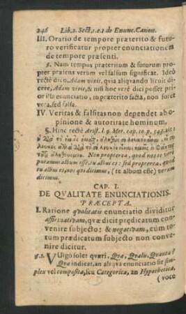 Cap. II. De Qualitate Enunciationis.
