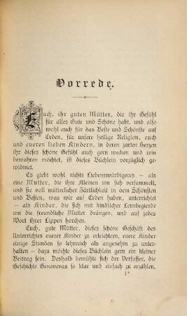 Genoveva : Eine der schönsten und rührendsten Geschichten des Altertums, neu erzählt für alle guten Menschen, besonders für Mütter und Kinder