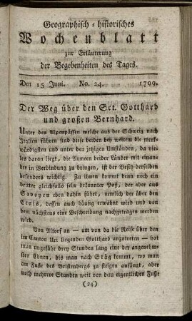 No. 24. Den 15. Juni. 1799.