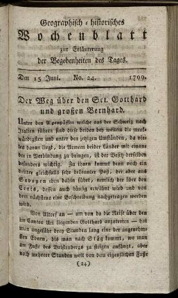 No. 24. Den 15. Juni. 1799.