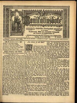 Erste Ausgabe vom Sonntag, den 18. April 1909.
