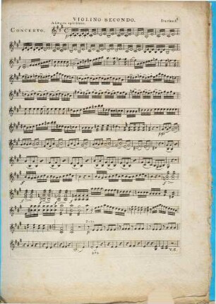 Concerto de Violon avec accompagnement de 2 Violons, Flûte, 2 Clarinettes, 2 Cors, 2 Bassons, Alto et Basse composé et dedié à S. A. Madame la Princesse Maréchale Lubomirska par A. DURAND. Op. 8