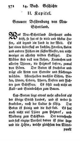 II. Kapitel. Genauere Beschreibung von Neu-Schottland.