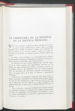 La enseñanza de la historia en la escuela primaria