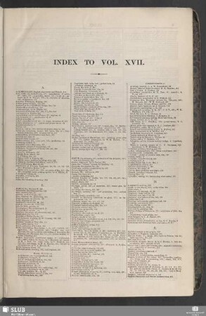 Index to vol. XVII