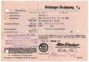 Beitragsrechnung der Alten Leipziger Lebensversicherung - Familienkonvolut
