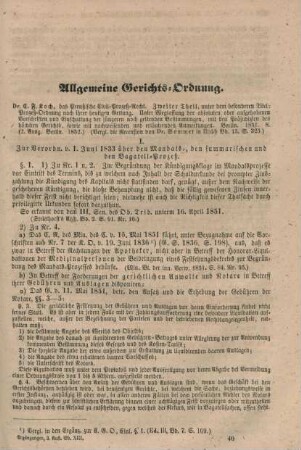 Allgemeine Gerichts-Ordnung.