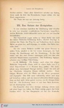 Das Aetzen der Zinkplatten
