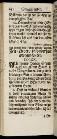 Zeit-Lieder / insonderheit Morgen-Lieder. - Abend-Lieder.