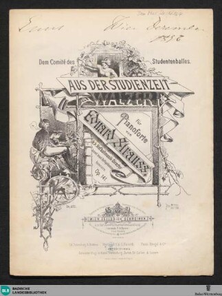 Aus der Studienzeit : Walzer; für Pianoforte; op. 141