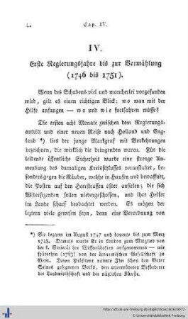 IV. Erste Regierungsjahre bis zur Vermählung (1746 bis 1751)